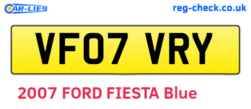 VF07VRY are the vehicle registration plates.