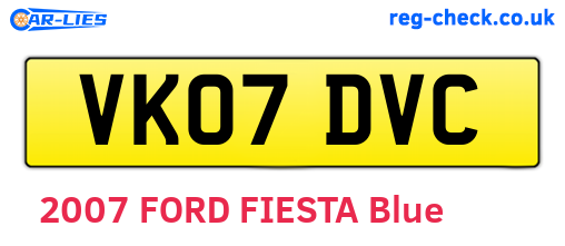VK07DVC are the vehicle registration plates.