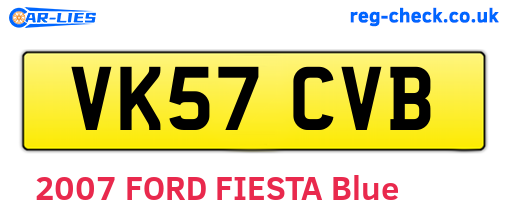 VK57CVB are the vehicle registration plates.