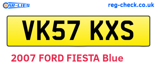 VK57KXS are the vehicle registration plates.