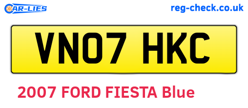 VN07HKC are the vehicle registration plates.