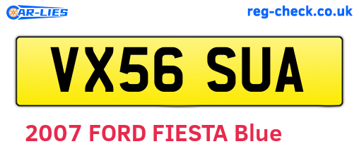 VX56SUA are the vehicle registration plates.