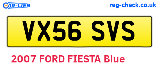 VX56SVS are the vehicle registration plates.