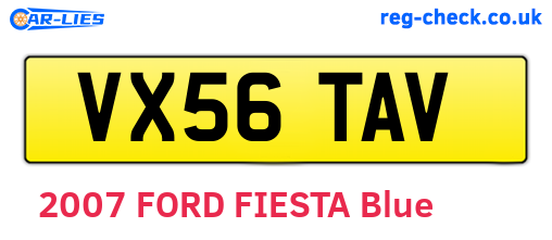 VX56TAV are the vehicle registration plates.