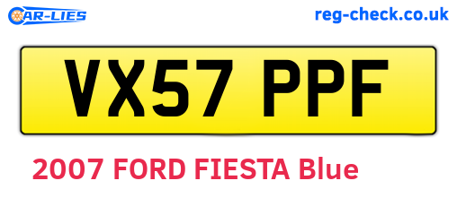 VX57PPF are the vehicle registration plates.