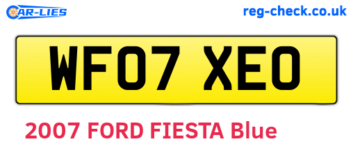 WF07XEO are the vehicle registration plates.