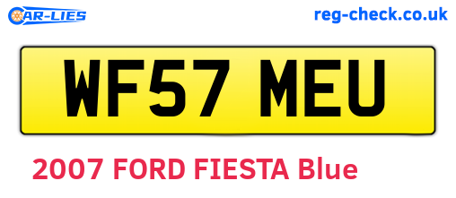 WF57MEU are the vehicle registration plates.