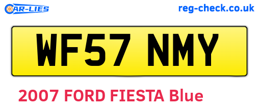 WF57NMY are the vehicle registration plates.