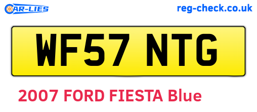 WF57NTG are the vehicle registration plates.