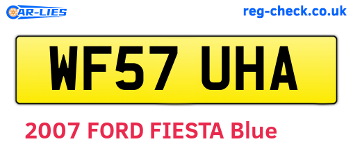 WF57UHA are the vehicle registration plates.