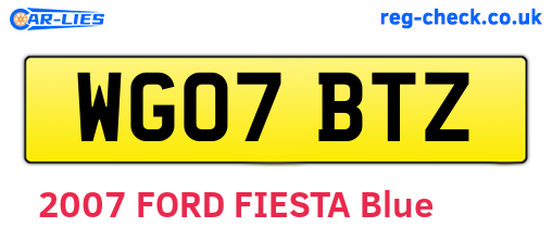 WG07BTZ are the vehicle registration plates.