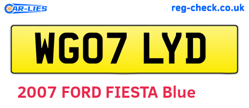 WG07LYD are the vehicle registration plates.