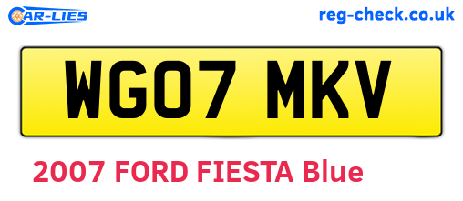 WG07MKV are the vehicle registration plates.