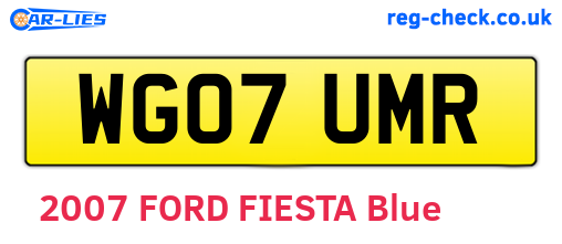 WG07UMR are the vehicle registration plates.