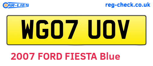 WG07UOV are the vehicle registration plates.