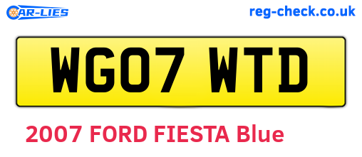 WG07WTD are the vehicle registration plates.