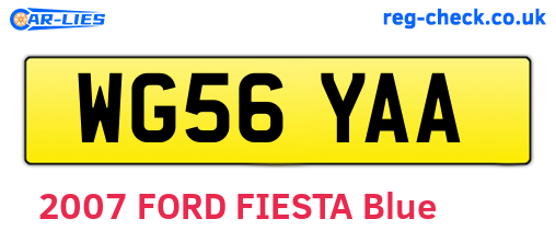 WG56YAA are the vehicle registration plates.