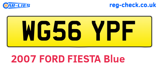 WG56YPF are the vehicle registration plates.