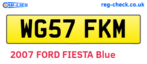 WG57FKM are the vehicle registration plates.