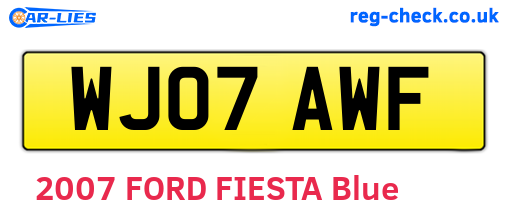 WJ07AWF are the vehicle registration plates.