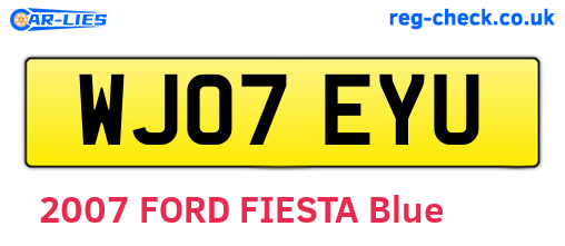 WJ07EYU are the vehicle registration plates.