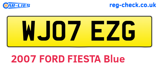 WJ07EZG are the vehicle registration plates.