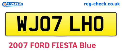 WJ07LHO are the vehicle registration plates.