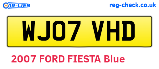 WJ07VHD are the vehicle registration plates.