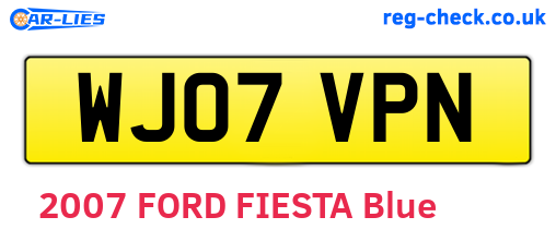 WJ07VPN are the vehicle registration plates.