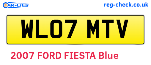 WL07MTV are the vehicle registration plates.