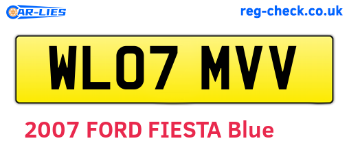 WL07MVV are the vehicle registration plates.