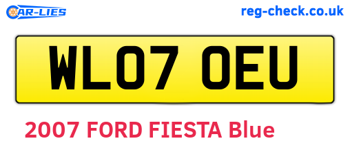 WL07OEU are the vehicle registration plates.
