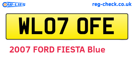 WL07OFE are the vehicle registration plates.