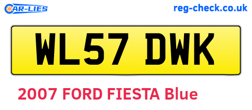 WL57DWK are the vehicle registration plates.