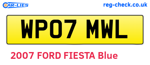 WP07MWL are the vehicle registration plates.