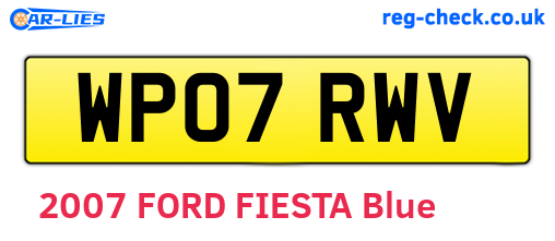 WP07RWV are the vehicle registration plates.