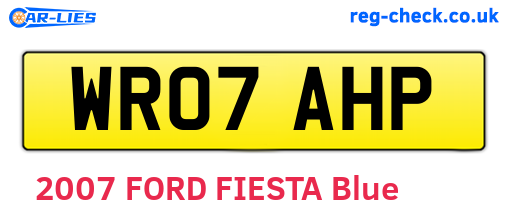 WR07AHP are the vehicle registration plates.