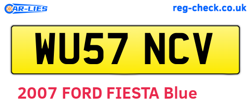WU57NCV are the vehicle registration plates.