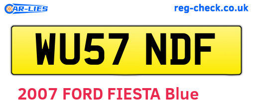 WU57NDF are the vehicle registration plates.