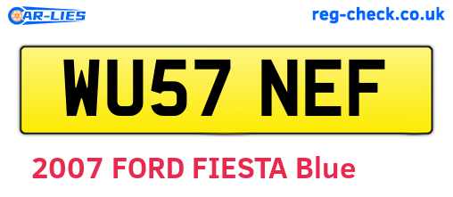 WU57NEF are the vehicle registration plates.