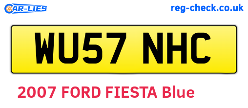 WU57NHC are the vehicle registration plates.