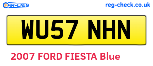 WU57NHN are the vehicle registration plates.