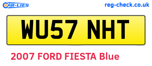 WU57NHT are the vehicle registration plates.