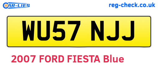 WU57NJJ are the vehicle registration plates.