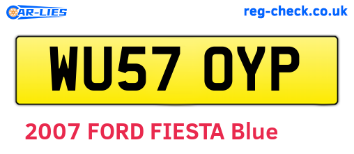 WU57OYP are the vehicle registration plates.