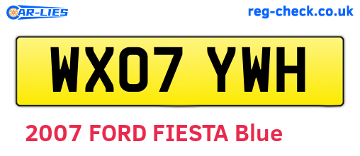 WX07YWH are the vehicle registration plates.