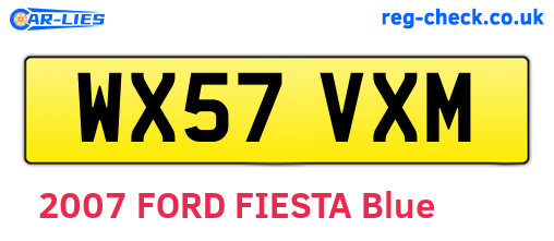 WX57VXM are the vehicle registration plates.