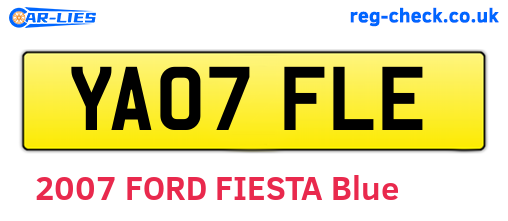 YA07FLE are the vehicle registration plates.