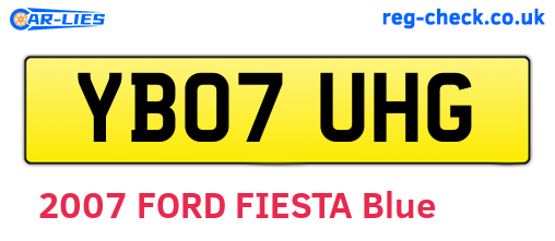 YB07UHG are the vehicle registration plates.