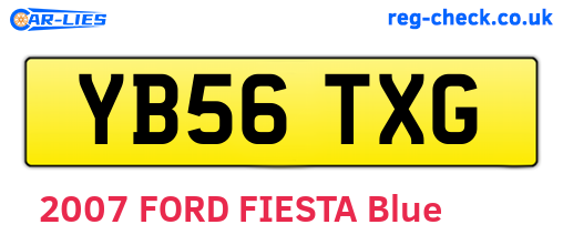 YB56TXG are the vehicle registration plates.